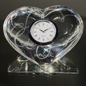 Mikasa Clear Heart Crystal Clock